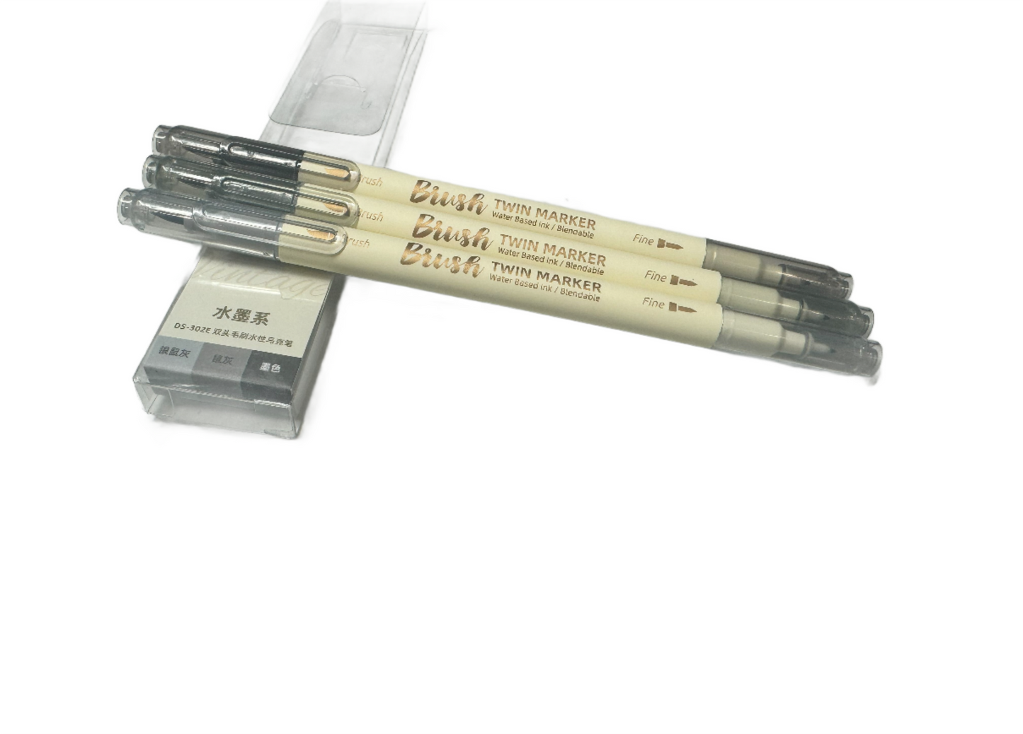 Double ended Brush Pens with a fine nib.