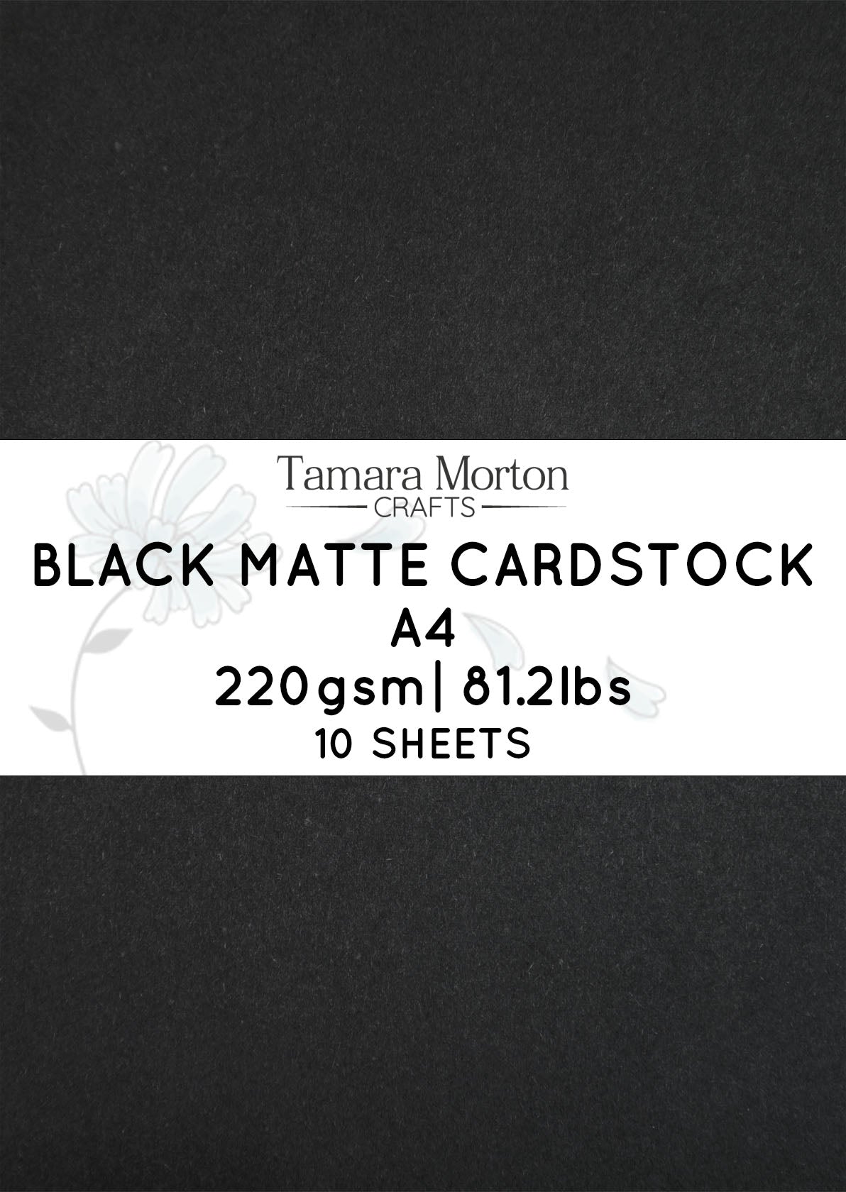 A4 220gsm black matte finish card stock  - 10 sheets